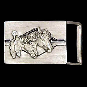 Belt Buckle - Horse Heads (1 1/4")